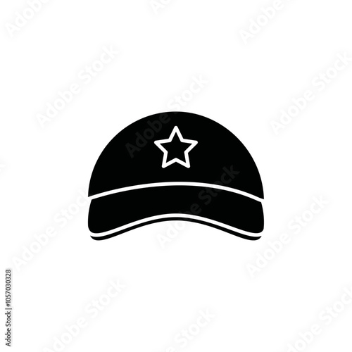 Cap icon flat line symbol set.