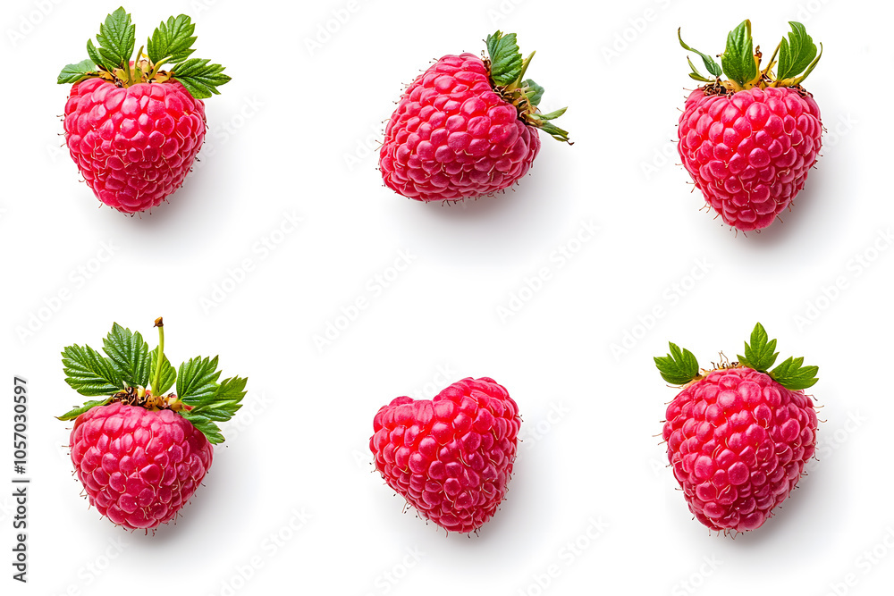 Fresh raspberry collection, isolated on white background Fresh raspberry collection, isolated on white background