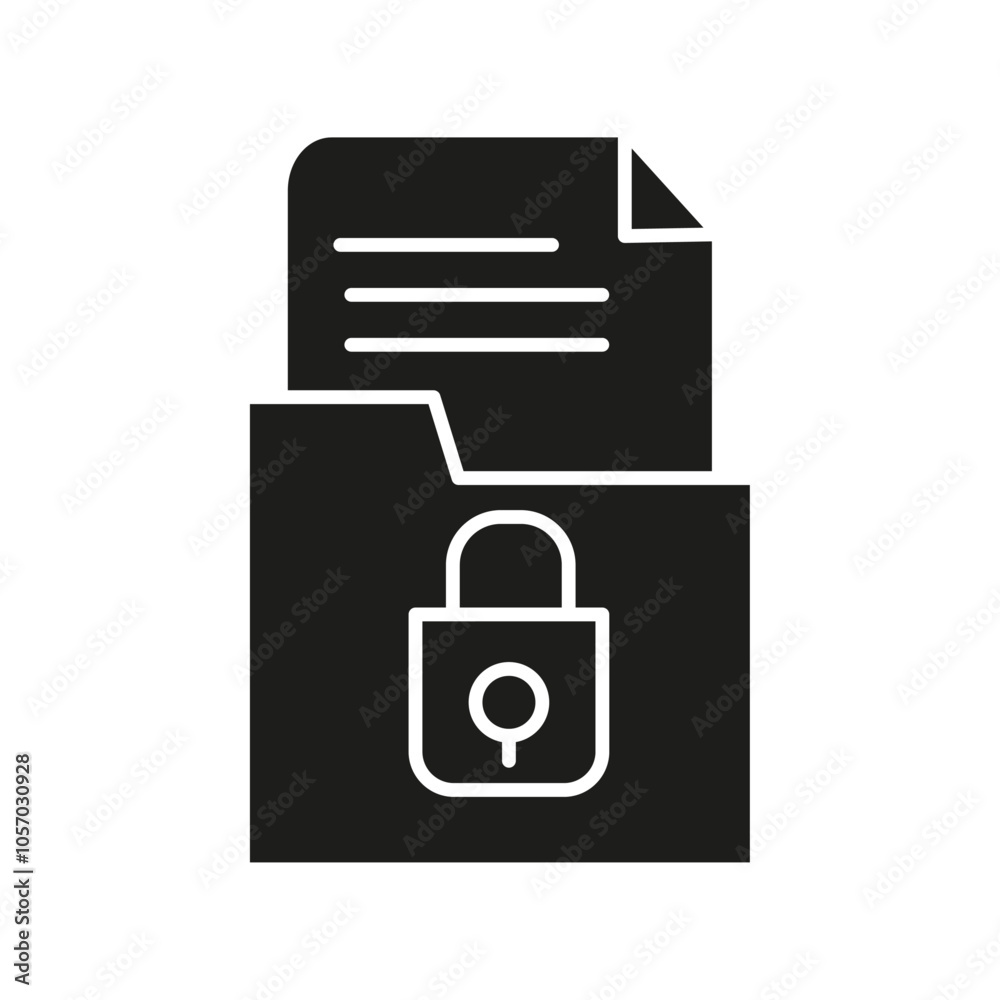 Confidential Project icon flat line symbol set. Confidential Project icon flat line symbol set.