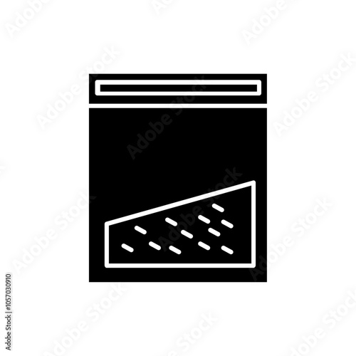 Cocaine packet icon flat line symbol set.