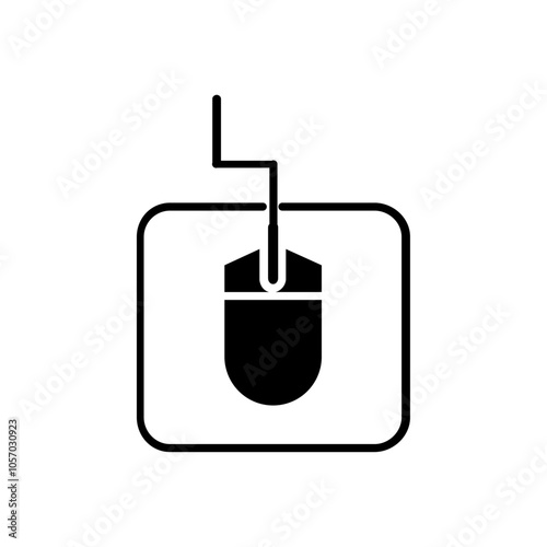 computer mouse pasd icon flat line symbol set.