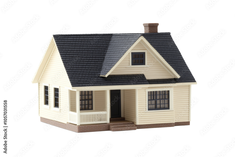 Detailed model of a cozy house with a porch on a white isolate background. Detailed model of a cozy house with a porch on a white isolate background.