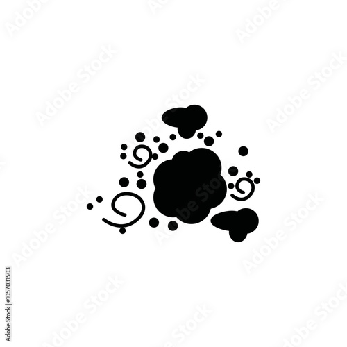 Dust icon flat line symbol set.
