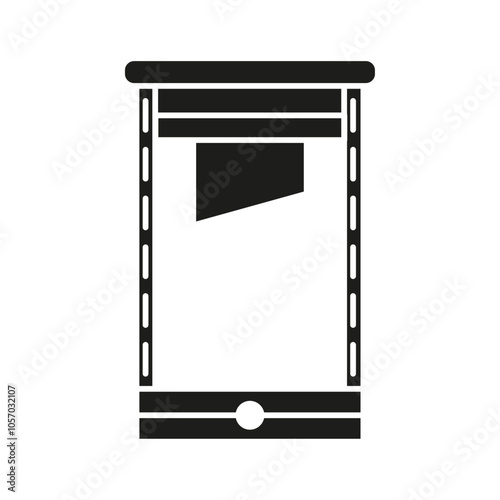 Guillotine icon flat line symbol set.