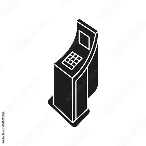 Kiosk icon flat line symbol set.