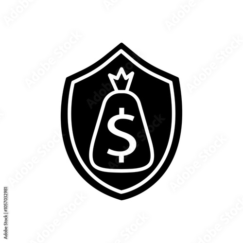 Money insurance icon flat line symbol set.