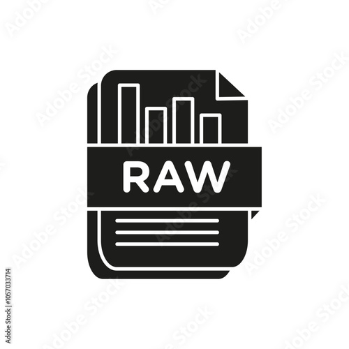 Raw data icon flat line symbol set.