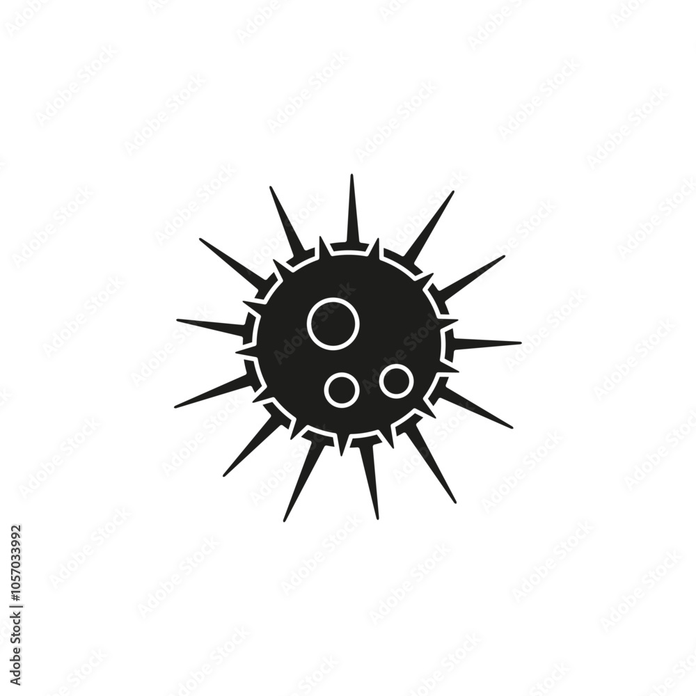 Sea urchin Icon flat line symbol set. Sea urchin Icon flat line symbol set.