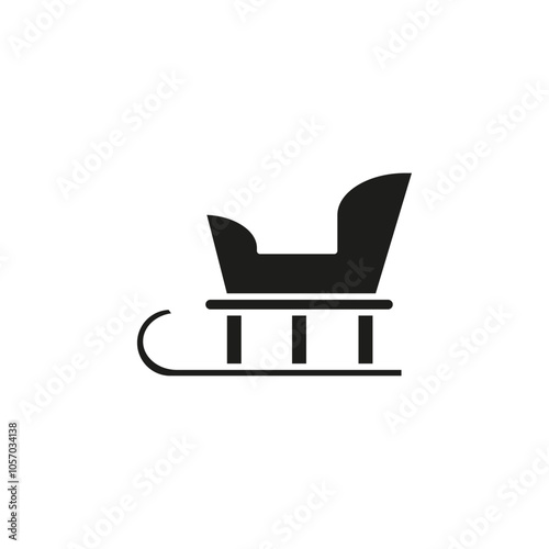 Sled icon flat line symbol set.