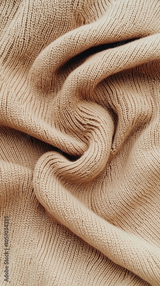 Soft beige knitted fabric texture creating a cozy atmosphere for creative projects and design ideas Soft beige knitted fabric texture creating a cozy atmosphere for creative projects and design ideas