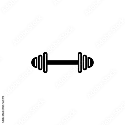 weight barbell icon flat line symbol set.