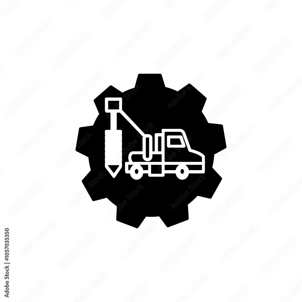 well drilling icon flat line symbol set. well drilling icon flat line symbol set.
