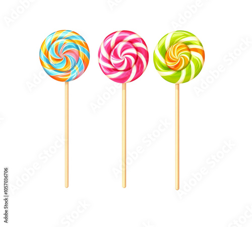 colorful lollipops isolated on transparent 