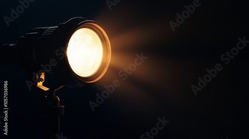 spotlight on the stage in dark room