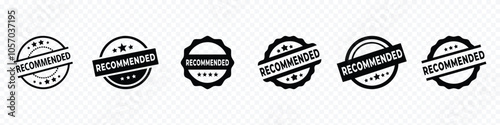 Recommended badges creative vector templates set. Recommended icon vector label icon, Recommended seal, recommendation stamp. recommendation sign.