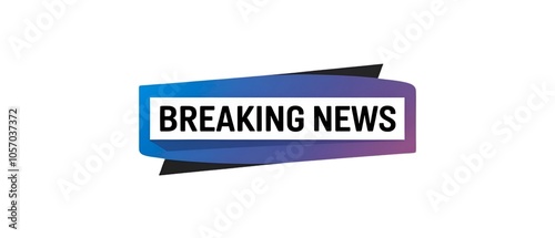 BREAKING NEWS creative banner,minimalistic flat vector illustration,,plain background generated by AI