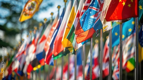 A Vibrant Display of Flags Celebrating Cultural Diversity and Global Unity in One Beautiful Scene