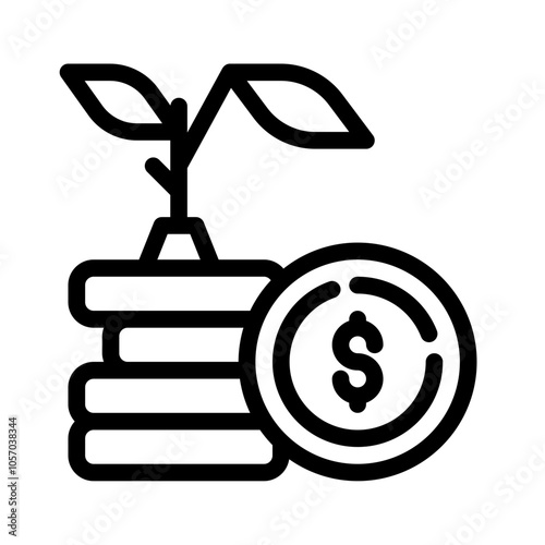 Icon Investment Currency With Style Outline