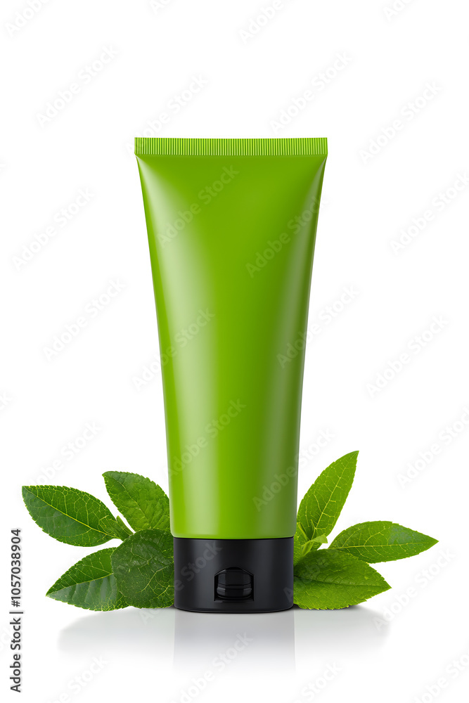 Realistic 3d blank cosmetics cream tube mockup template isolated on white background