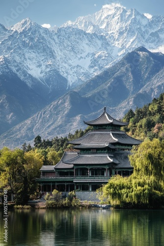 chinese temple in the mountains