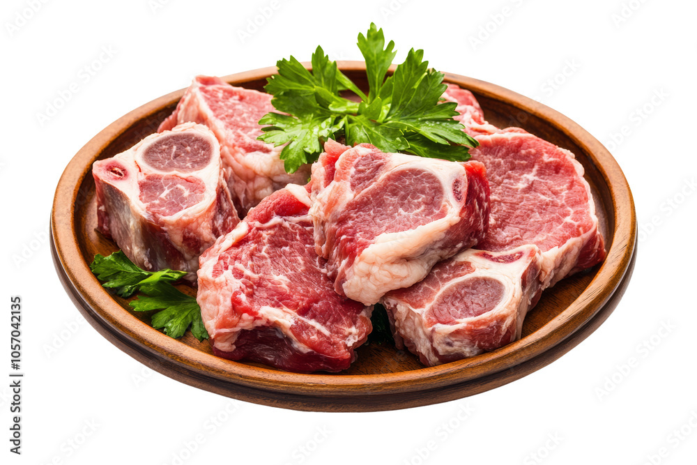 Delicious Beef Knuckle Pieces on Rustic Plate Delicious Beef Knuckle Pieces on Rustic Plate