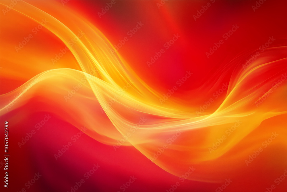 Vibrant yellow wave on red background. Abstract wallpaper Vibrant yellow wave on red background. Abstract wallpaper