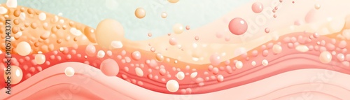 Skin barrier layers, health protection with small molecules, flat design illustration photo