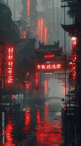 Capture a surreal world where abstract shapes contrast against a dystopian cityscape, using oil painting techniques to evoke an eerie atmosphere