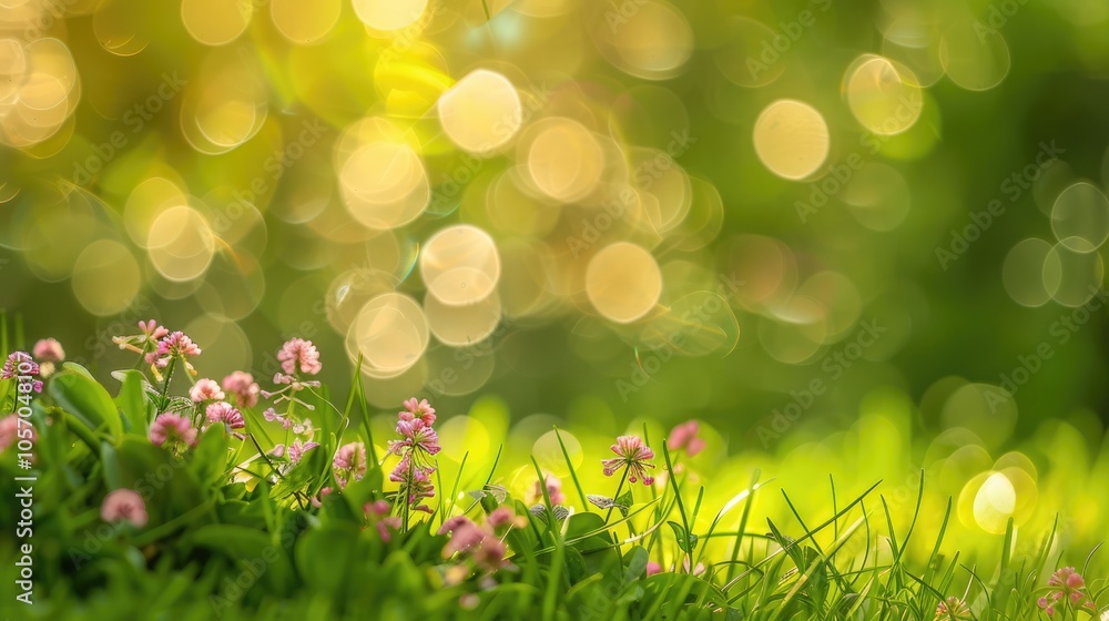 Obraz premium Grassy flower bokeh ideal for backgrounds