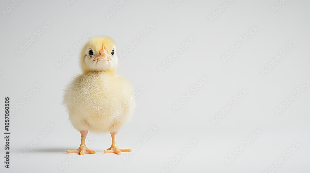 A cute yellow chick standing on a plain background. A cute yellow chick standing on a plain background.