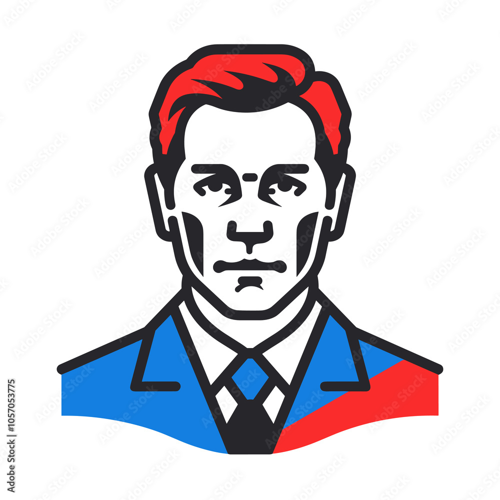Portrait of a man with red hair in a business suit. Vector illustration Portrait of a man with red hair in a business suit. Vector illustration