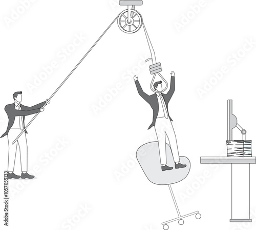 Conspiracy,Hanging Gallows, Conspiracy, Execution Equipment, Handshake, Businessman,