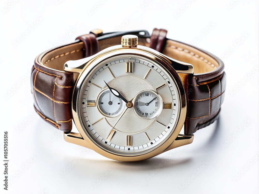 Elegant Isolated Men's Watch on White Background for Stylish Accessories Photography Elegant Isolated Men's Watch on White Background for Stylish Accessories Photography