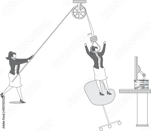 Conspiracy,Hanging Gallows, Conspiracy, Execution Equipment, Handshake, Businesswoman,