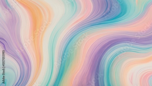 Wallpaper Mural A vibrant, abstract wave of pastel colors, blending teal, pink, and lavender tones. Perfect for backgrounds or modern artistic projects Torontodigital.ca