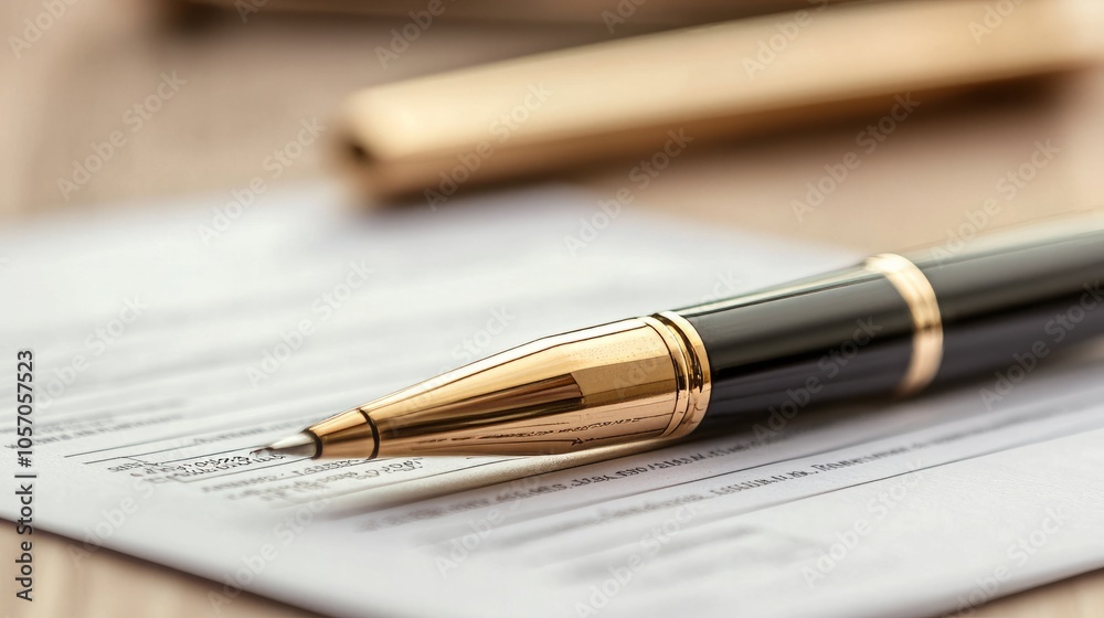 pen on the document pen on the document