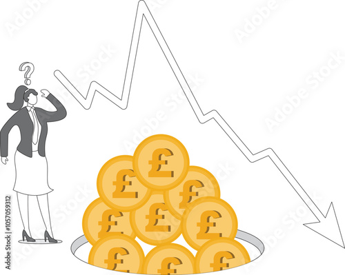 Economic Depression, Accidents and Disasters, Adult, Adversity, Anxiety, British Currency, Businesswoman,