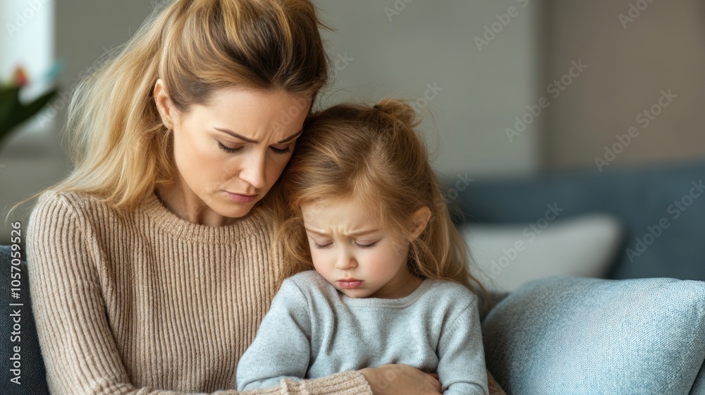 Mother holding her crying child after a family argument, emotional support parents provide despite ongoing family challenges Mother holding her crying child after a family argument, emotional support parents provide despite ongoing family challenges