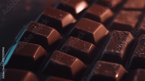 Close up of a chocolate bar with the keys of a keyboard visible