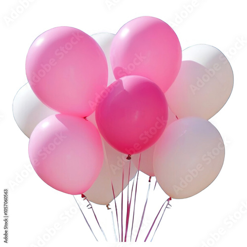 Happy Scene with Many Pink Balloons