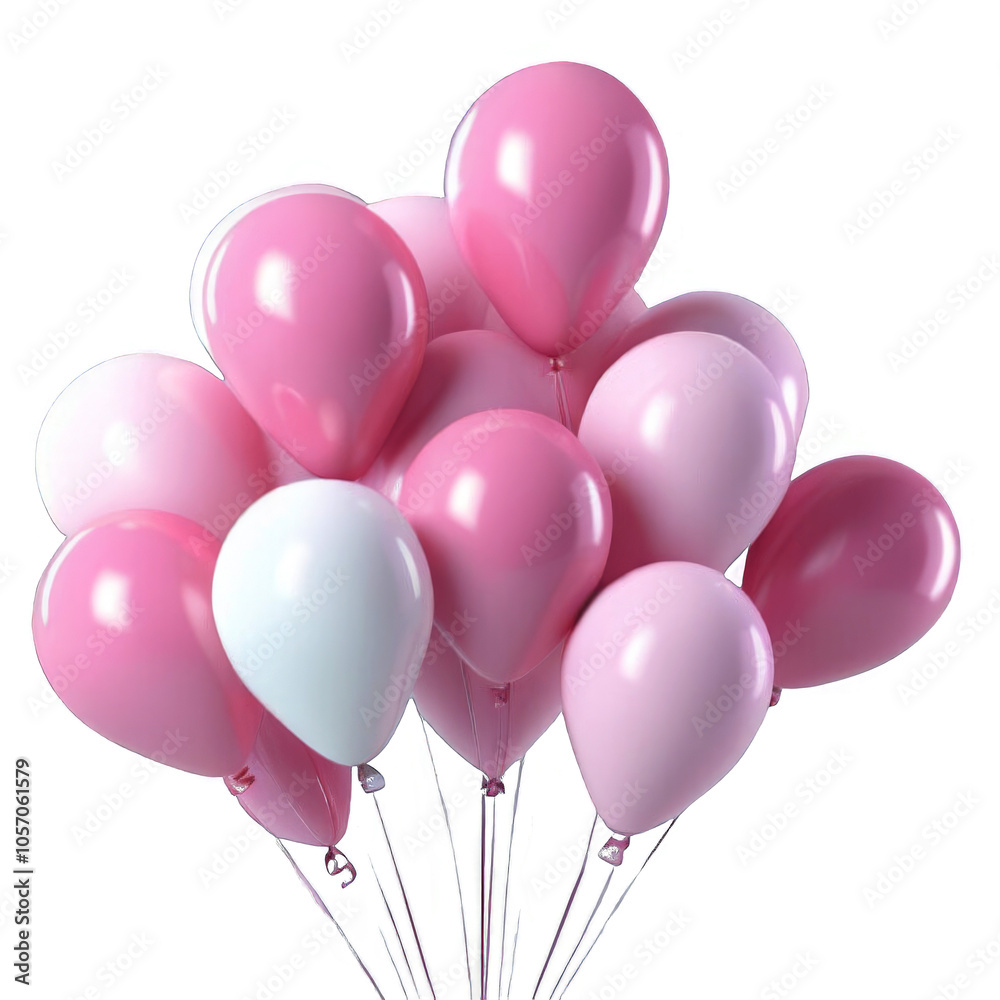 Pink Balloons in Happy Festive Design Pink Balloons in Happy Festive Design
