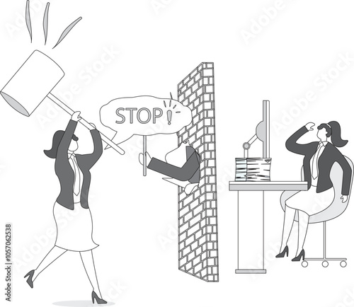 Stop violence, A hand is stopping office bullying, Businesswoman,
