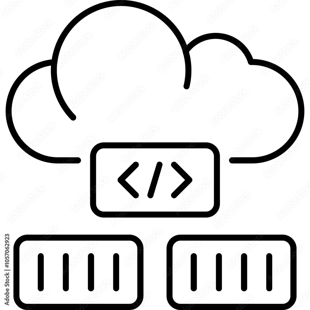 Cloud Containers as a Service Icon Cloud Containers as a Service Icon