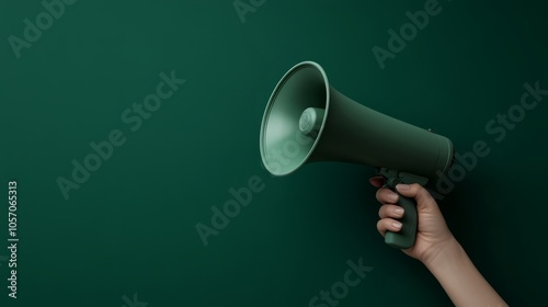 person holding a megaphone