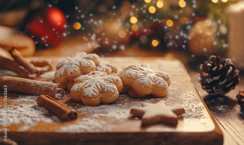 Christmas baking scene with a heatmap effect, warm colors on the freshly baked cookies and cooler tones on the untouched ingredients Christmas baking scene with a heatmap effect, warm colors on the freshly baked cookies and cooler tones on the untouched ingredients