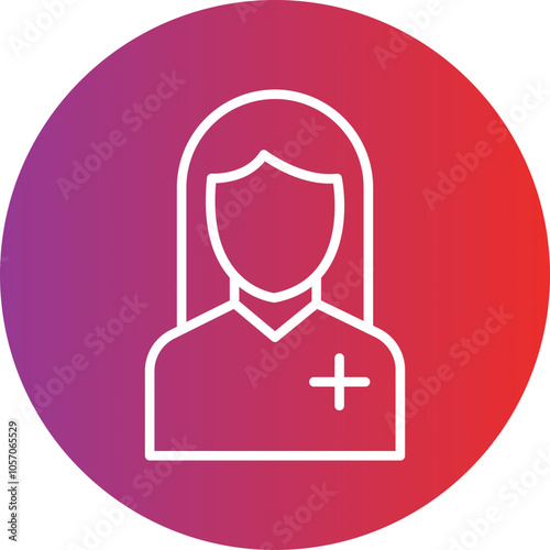 Nurse Female Icon Style