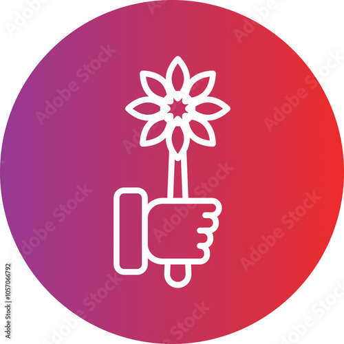 Hand Bouquet Icon Style