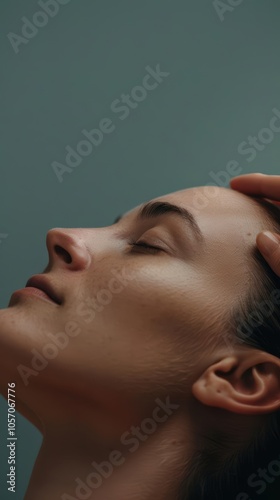Close-up of ear during Thai head massage