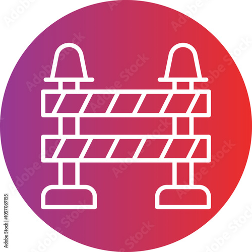 Road Barrier Icon Style