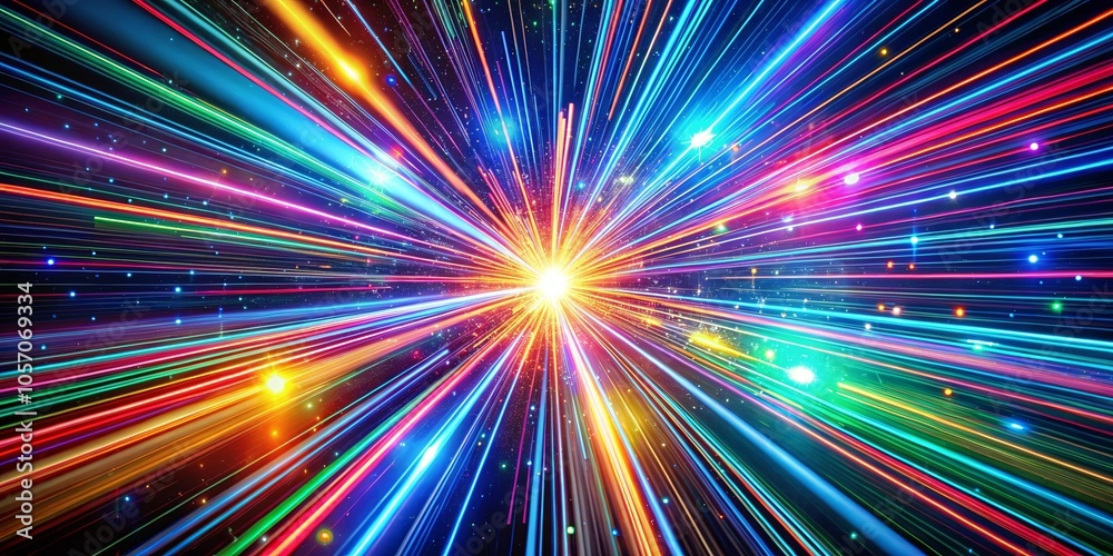 A dazzling symphony of neon lights explodes from the center of the canvas, creating a vibrant and dynamic abstract spectacle. A dazzling symphony of neon lights explodes from the center of the canvas, creating a vibrant and dynamic abstract spectacle.
